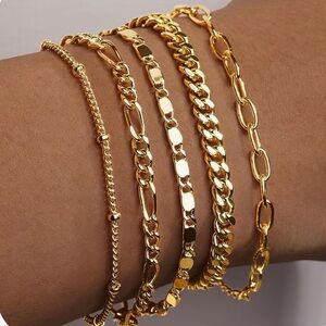NEW 14K Gold Plated Dainty Stackable Set